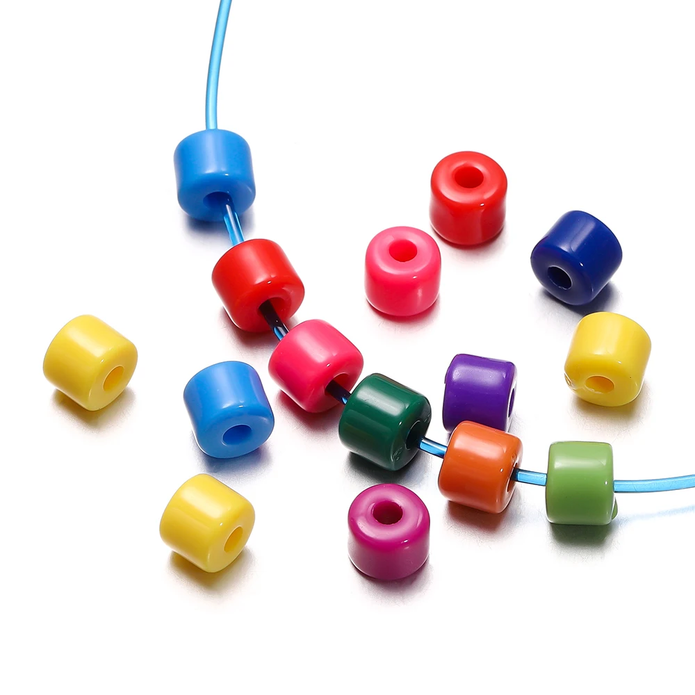 50/100pcs Acrylic Tube Beads Spacer Loose Bead for Necklace Bracelet Earrings Findings DIY Jewelry Making Accessories 5x6mm