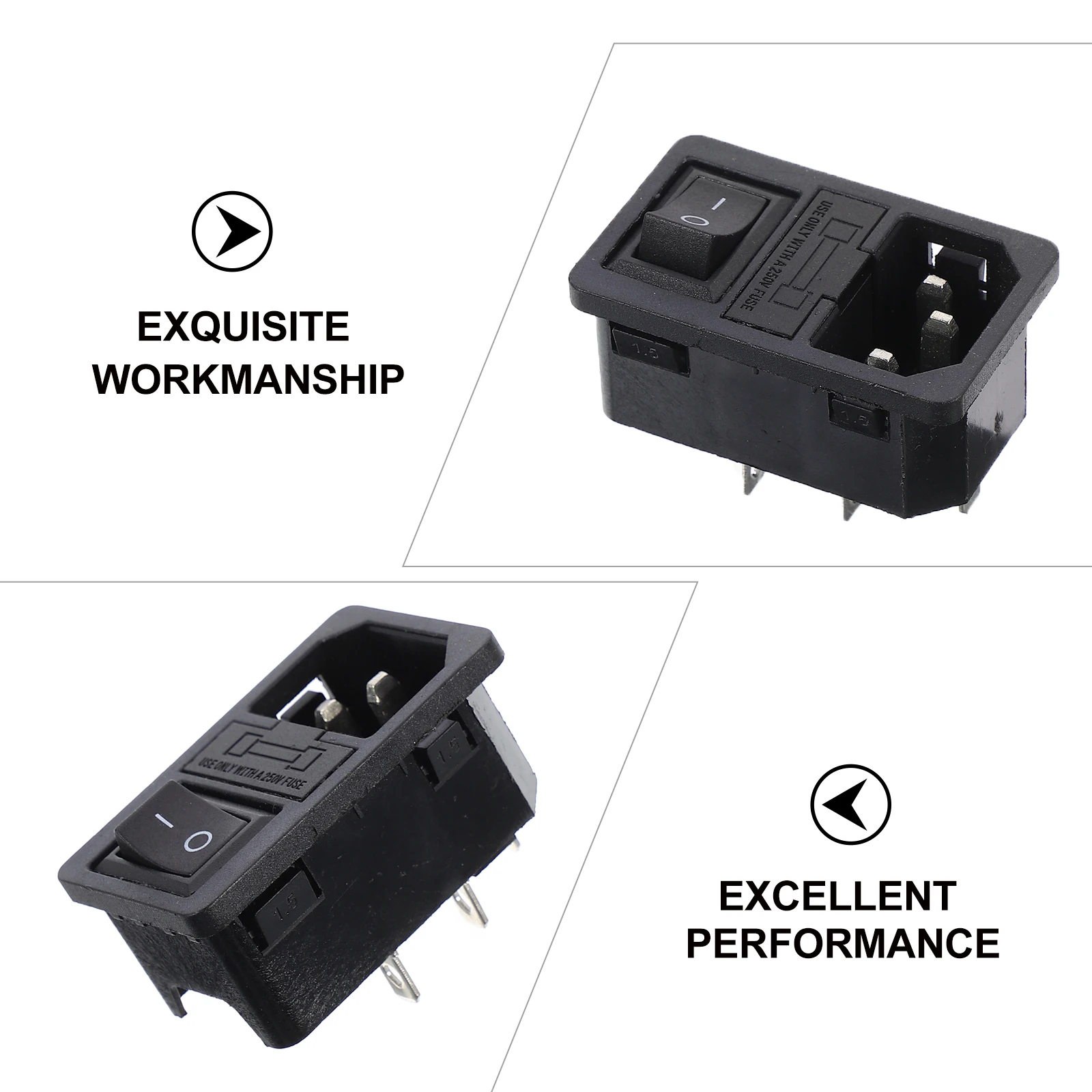 

2pcs Socket 3 Pin Replacement Plug Sockets Professional Male Inlet Module Connectors Durable Easy Installation For Vehicle