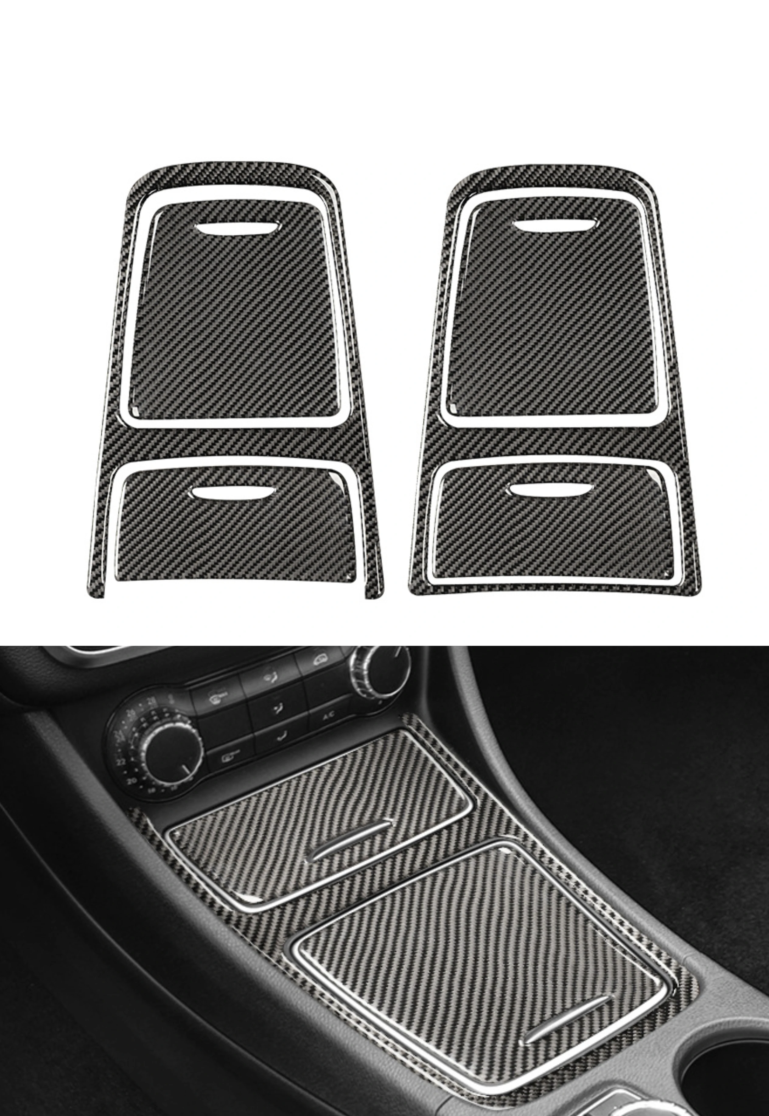 

For Mercedes Benz A GLA CLA Class W176 X156 C117 Center Control Panel Cigarette Lighter Storage Box Cover Trim Carbon Fiber