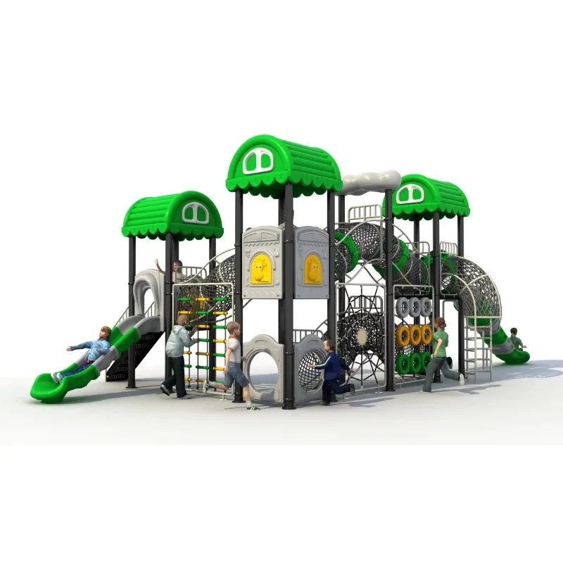 2027  Commercial Large Children Outdoor Play Structure Double Slides Climbing Frame Play Equipment for Amusement Public Playgrou