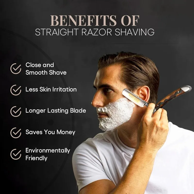 Прямая бритва Meliant — готовая для бритья японская нержавеющая сталь + прямая бритва из оливкового дерева для мужчин, одобренная парикмахерская, бритье для закрытия