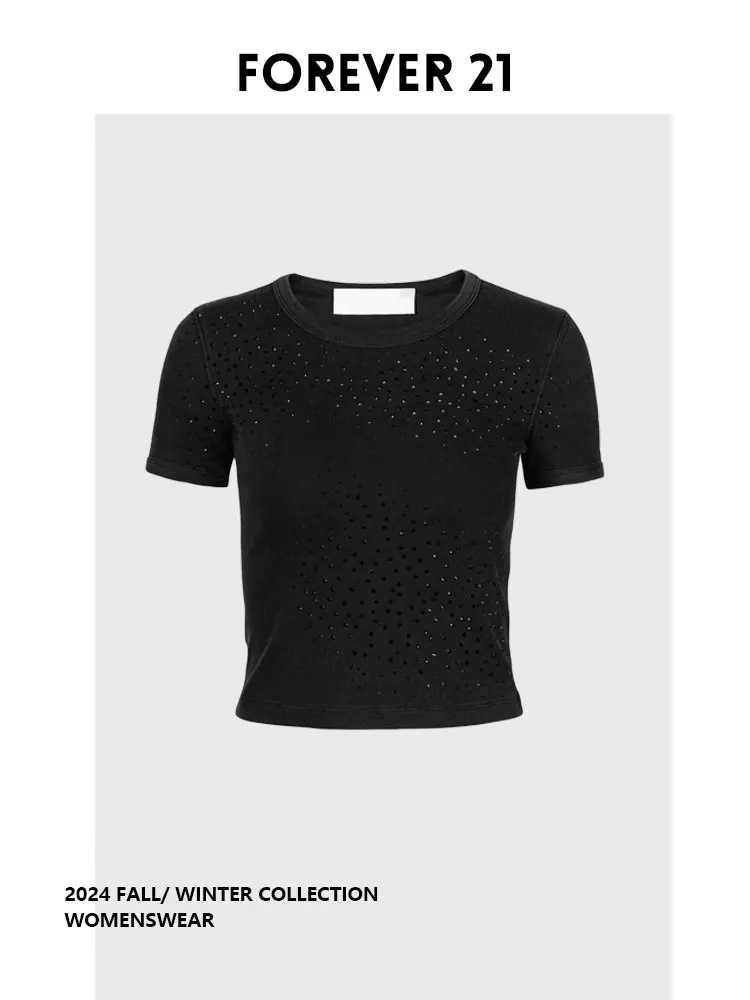 

Женский топ Forever 2 Retro Luxury, круглый вырез, с эффектом бриллиантовой огранки, для повседневной носки весна-лето, приталенный силуэт...