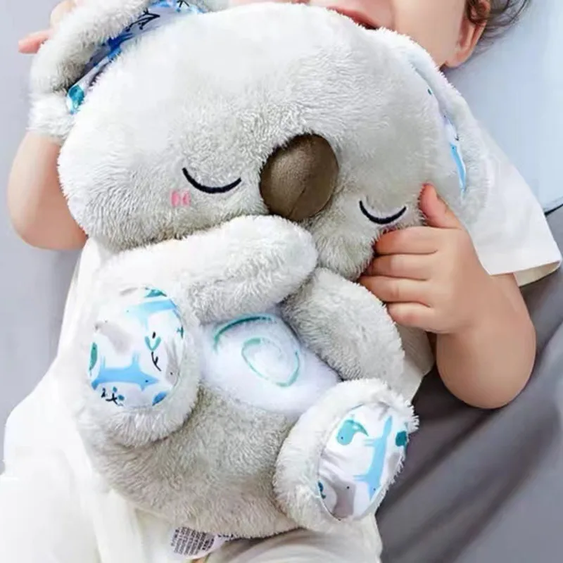 

Breathing Koala Plush Toys Sleep Playmate Koala Musical Stuffed Plushies With Light Sound Newborn Sensory Comfortable Baby Gift