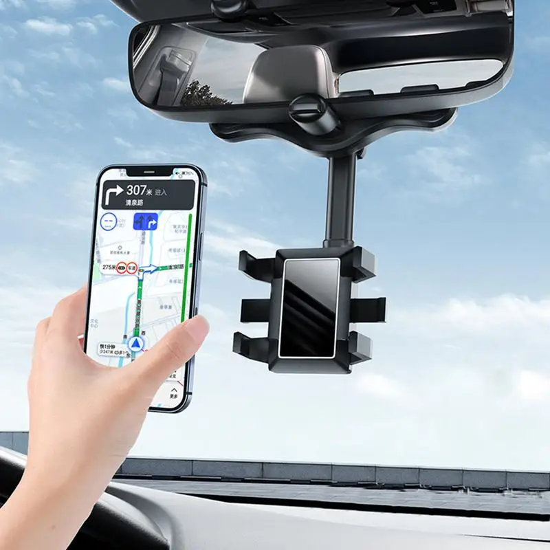 Car Phone Holder Car Mount Phone Navigation Holder Retractable Four-Claw Design Car Phone Mount For Navigating Watching Videos