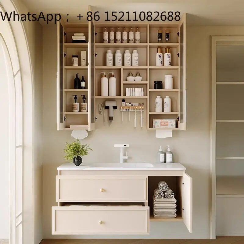 SCY bathroom mirror cabinet, standalone smart defogging through-ceiling beauty mirror, bathroom washbasin, vanity mirror