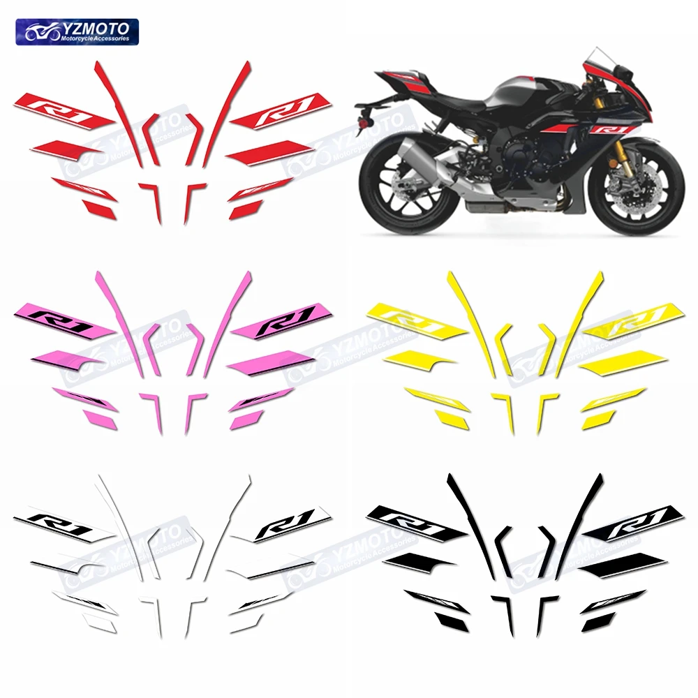 

For YAMAHA YZF R1 YZF1000-R1 2020 2021 2022 2023 2024 Motorcycle Full Set Head Body Racing Fairing Reflective Decal Stickers Kit