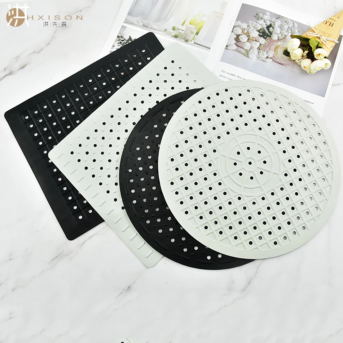 Kitchen sink protection mat, mesh soft rubber sink dishwasher, quick drainage mat protection mat, anti slip mat sink