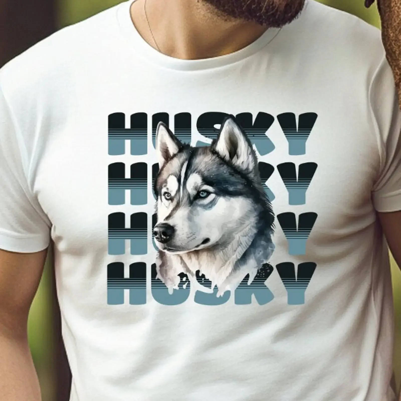 Husky Dog T Shirt Expressive Portrait vintage Washed Breathable Slightly Top For Everyday Wear Stylish Soft Unisex Stretched