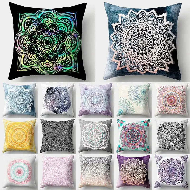 

1Pcs Mandala Pattern Decorative Pillows Polyester Cushion Cover Home Living Room Decoration Sofa Decorative Pillow Cover 40508