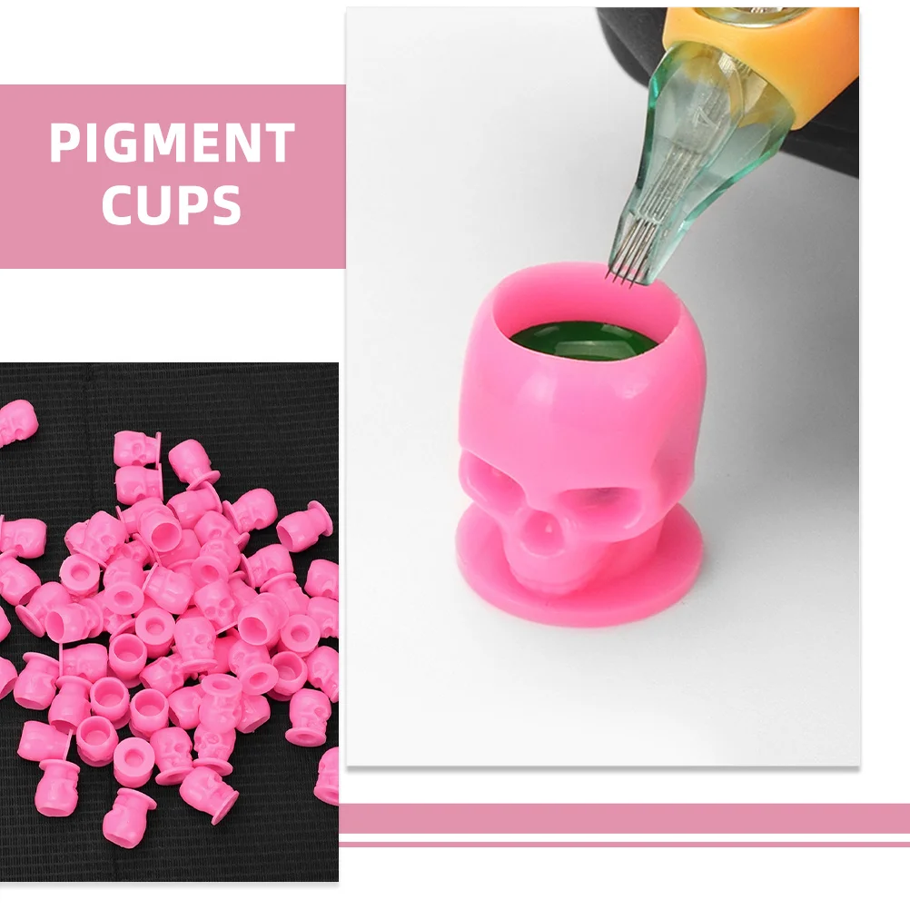 200 قطعة من أكواب الحبر البلاستيكية ملحقات الوشم مظهر فريد ومتين ومقاوم للتشوه ومحمول ومناسب للمناسبات المختلفة #3