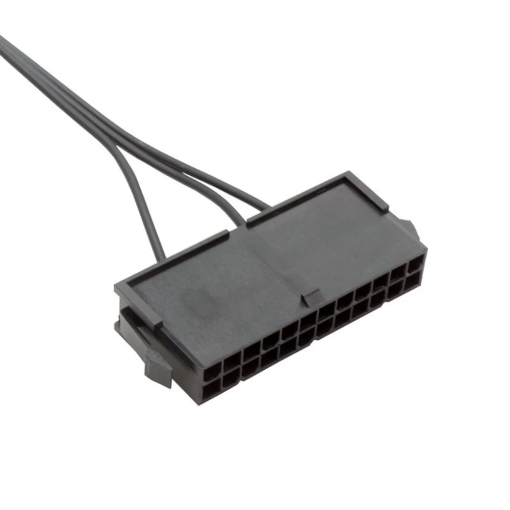 1Pc PC Server ATX/EPS 24Pin Female Socket Starter Switch Button Power Cable 18AWG Self-Lock Boat Shape 52cm Red Indicator Light