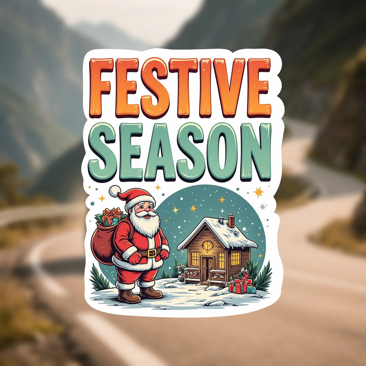 

creative holiday theme stickers cozy Christmas decorations waterproof vinyl car stickers laptop motorcycle decorations