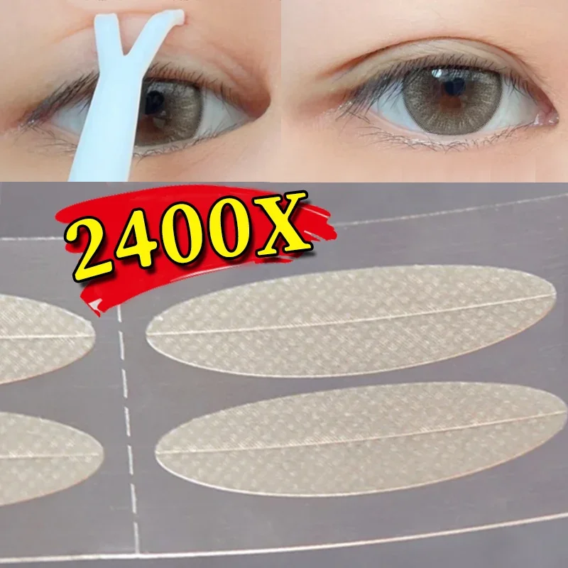 เทปติดเปลือกตาแบบสองชั้นสติกเกอร์ติดเปลือกตาตาข่ายลูกไม้ที่มองไม่เห็นแถบสีใสธรรมชาติทรงมะกอกอุปกรณ์แต่งหน้ายกกระชับแต่งตาแบบมีกาวในตัว
