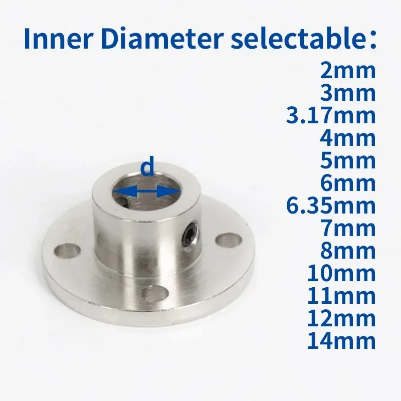 1/2pcs 2mm 3mm 3.17mm 4mm 5mm 6mm 6.35mm 7mm 8mm 10mm 11mm 12mm 14mm Rigid Flange Coupling Motor Guide Shaft Coupler
