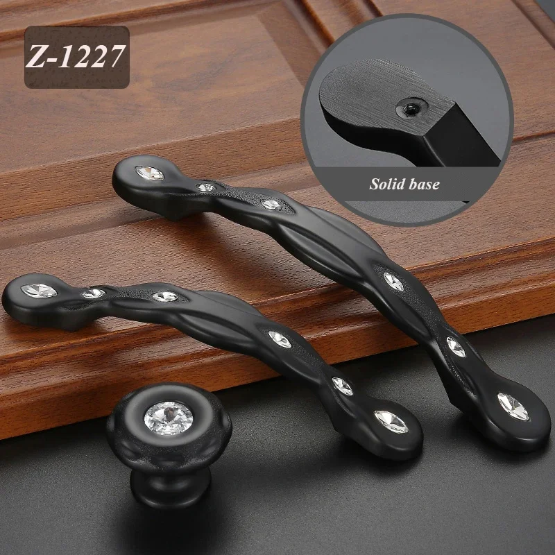 European Style Zinc Alloy Flash Drilling Kitchen Drawer Wardrobe Pull golden Handles With Screw Furniture Hardware