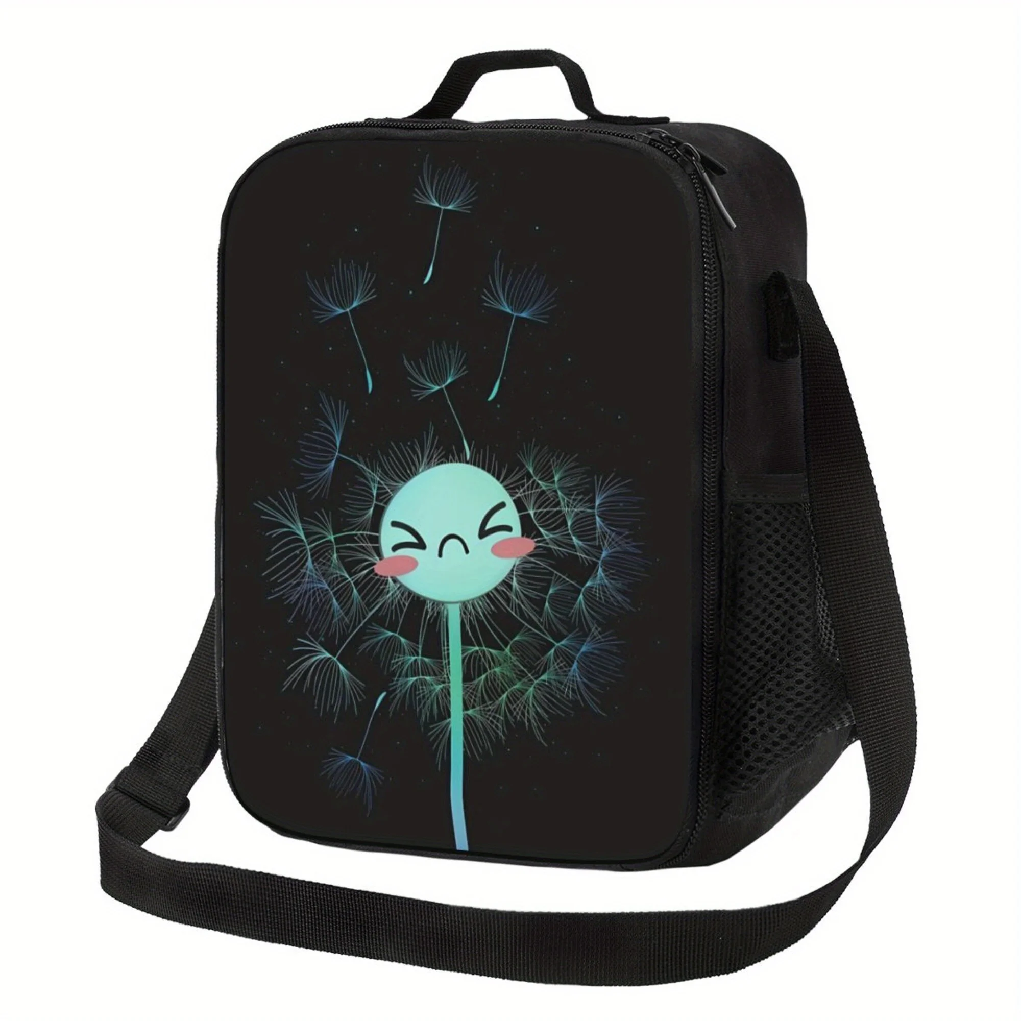 

1pc Blue Dandelion Character Backpack - Reusable Insulated Lunch Bag with Cute Dandelion Design, Waterproof