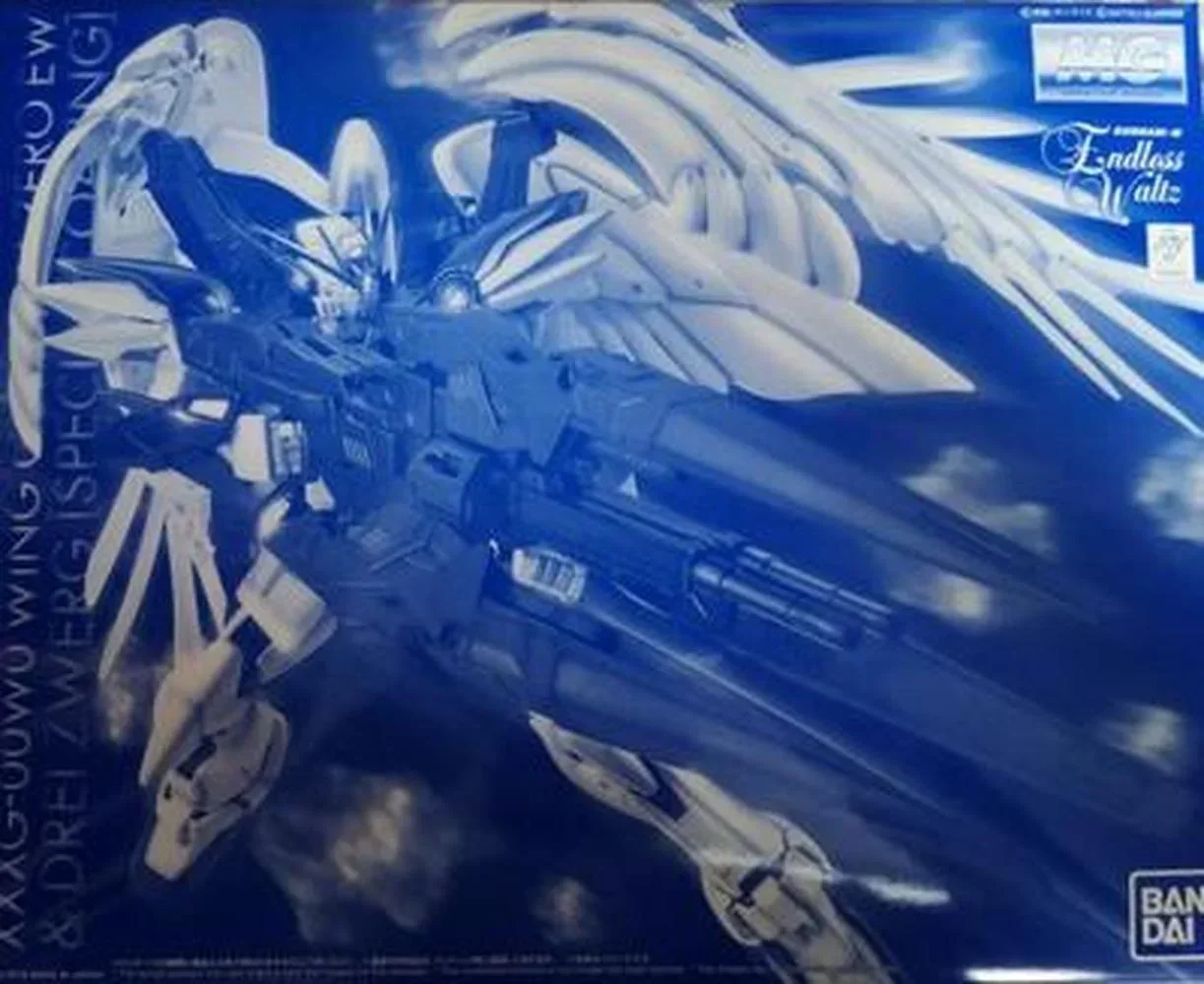 Original Bandai Gundam Anime Figure MG 1/100 Wing Gundam Zero Ver. KA PB Limit Style Robot Assembly Model Toys for Children