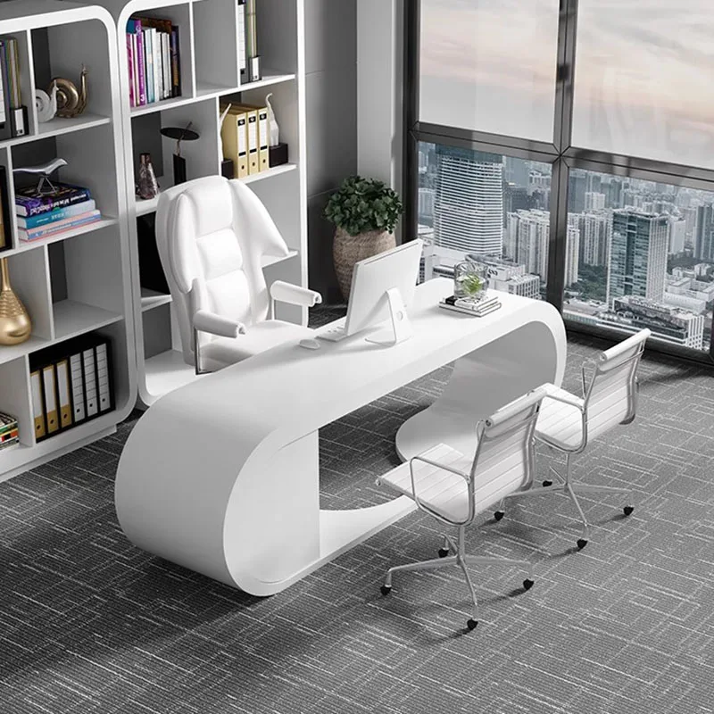 Reception Writing Desk Standing Counter Gadgets Storage Office Desks Computer Laptop Stand Tavolo Da Lavoro Wood Furniture