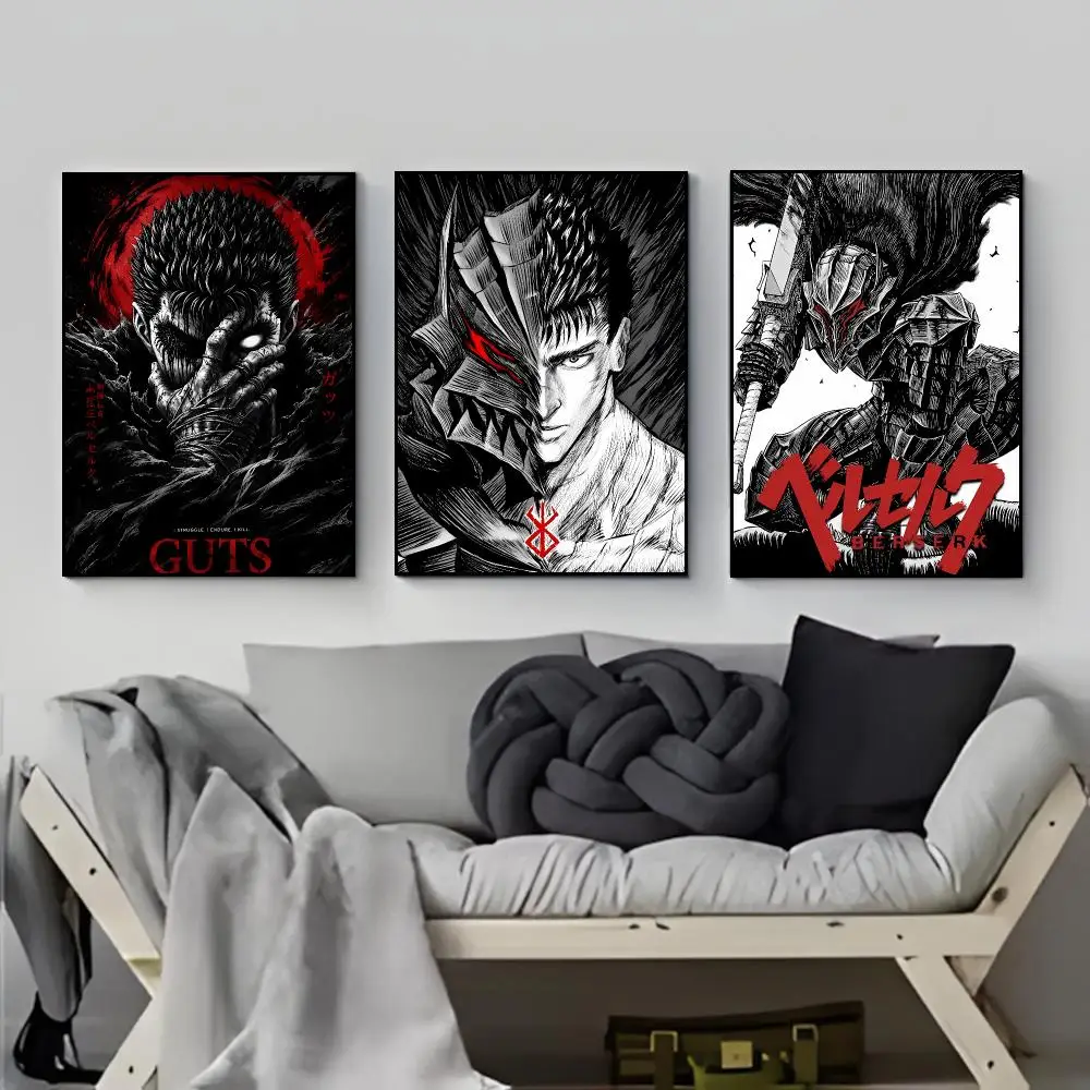 Dark Brutal Fantasy B-Berserk Poster HD  Waterproof Wall Sticker Bar Living Room Decor Gift