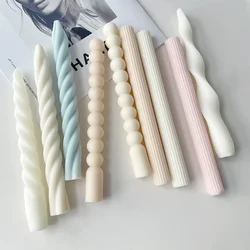 Long Striped Candle Mold Spiral Pattern Long Stem Scented Candle Silicone Mould Twist Long Strip Mold Candle Making Supplies
