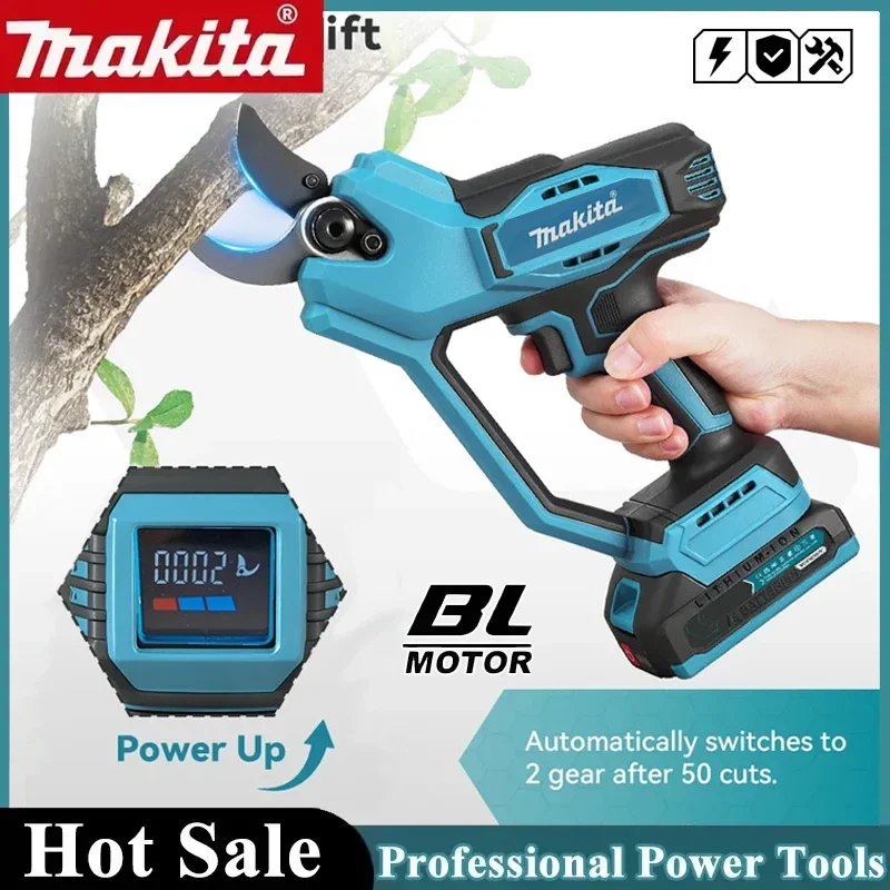 

Makita 18V Battery Brushless Electric Pruning Shears 35mm Cordless Scissors Branch Pruner High-power Cutter Power Tools