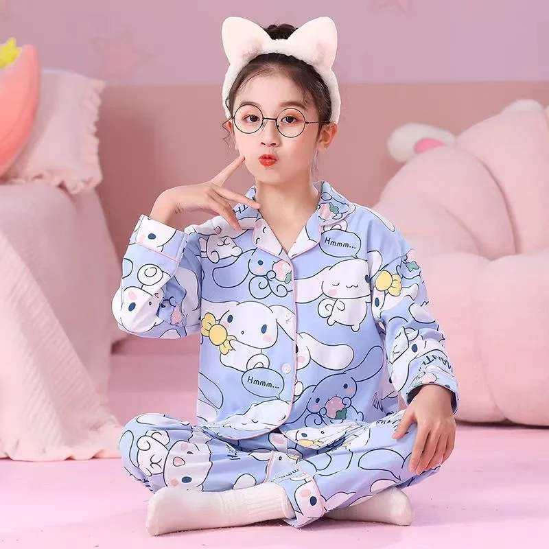 Sanrio Princess Pajamas Spring Casual Two-piece Set Yugui Dog Loungewear Sanrio Loungewear Cute Yugui Dog Girls Pajamas