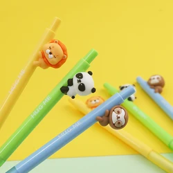3 pcs/lot Lion Panda Animals Mechanical Gel Ink Pen School Office Writing Supplies Gift Stationery Cute Gel Pens