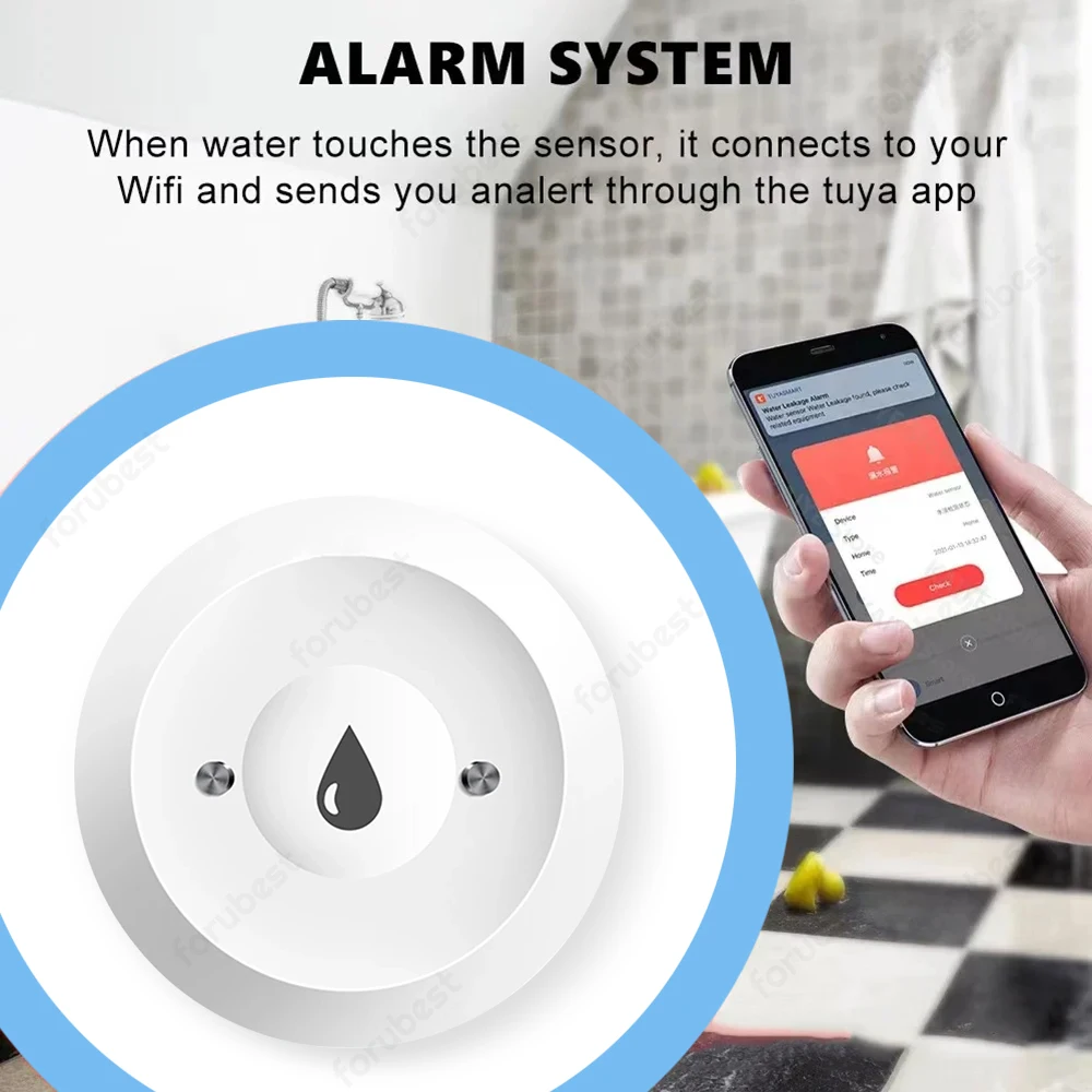 Imagem -05 - Tuya Inteligente Zigbee Sensor de Vazamento de Água Alarme Detector de Nível de Água Sensor de Vazamento de Inundação App Controle Remoto Sistema de Alarme de Segurança