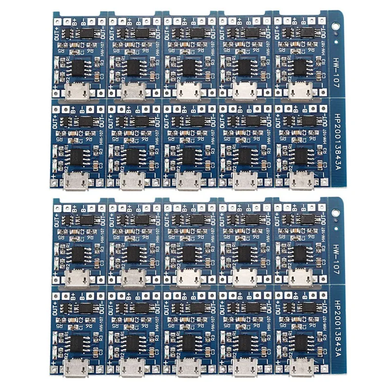 20Pcs 5V Mini USB 1A 18650 TP4056 Lithium Battery Charging Board With Protection Charger Module