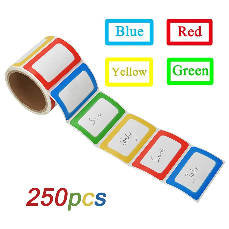 Colorful Self Adhesive Large Label with Blank Self-adhesive Sticky Note Stickers Name Handwritten Large Rectangular Moving Label