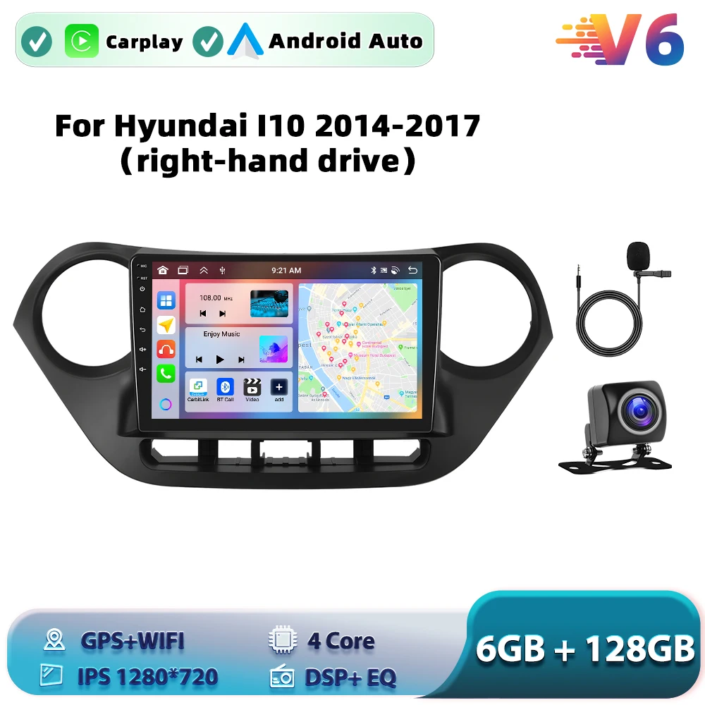 Podofo Android Car Multimidia Player For Hyundai I10 2014-2017 Auto Radio GPS Navigation Carplay Touch Screen NO 2DIN DVD image 3
