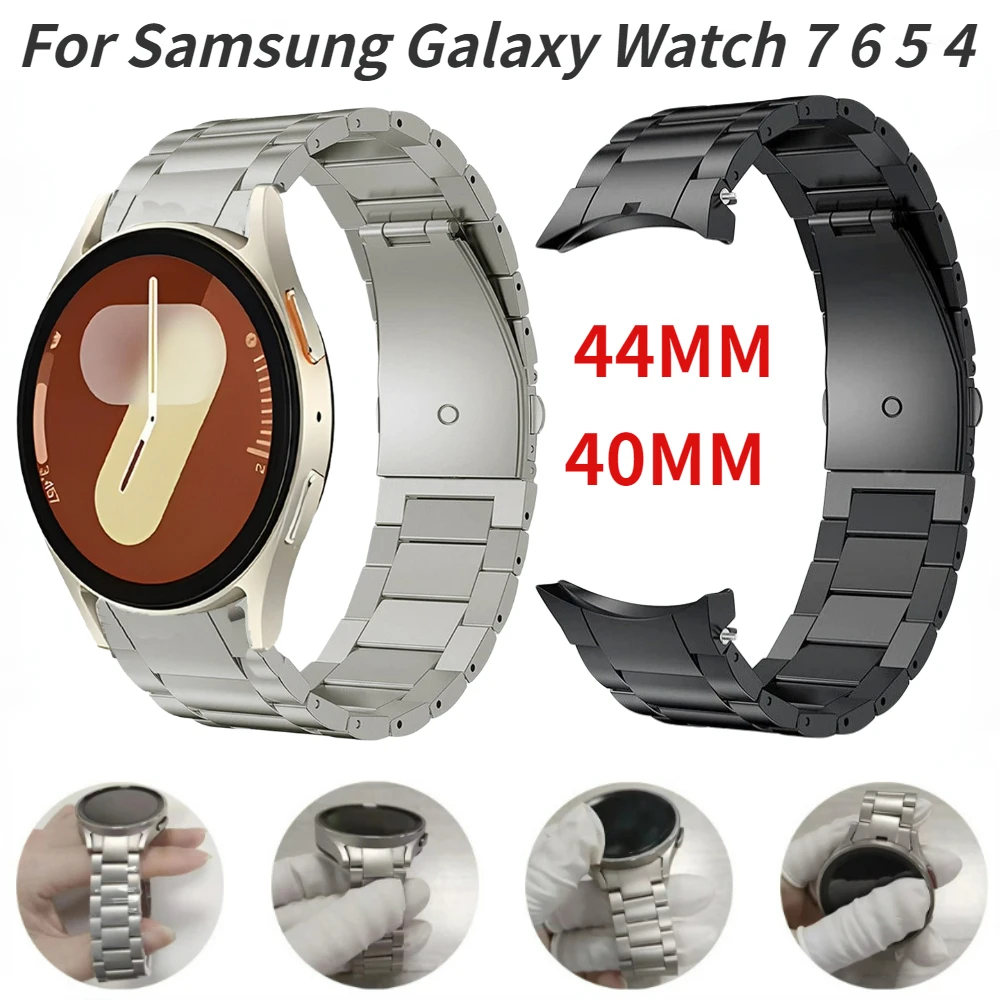 Titanium Strap for Samsung Galaxy Watch 7 40mm 44mm Original Wristband for Samsung 6 Classic 47mm 43mm/5 Pro 45mm/6 5 4 Bracelet