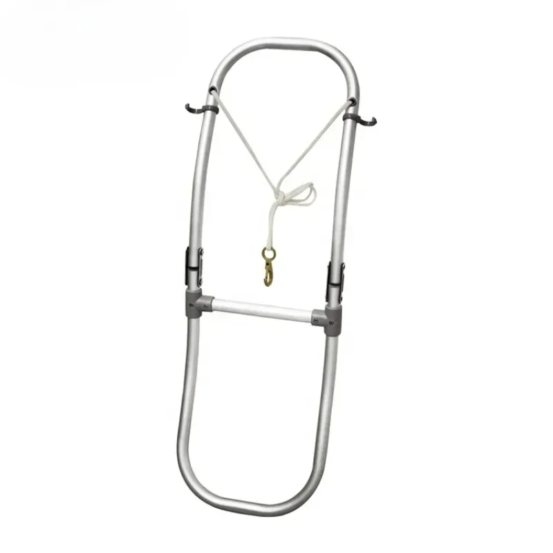 

Convenient marine 2-step aluminum folding boat ladder