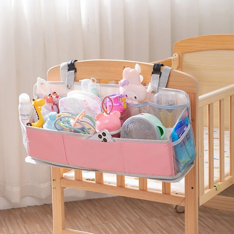 Bolsa de almacenamiento para cuna, bolsa colgante para cabecera de cama, almacenamiento de pañales, bolsa de almacenamiento lateral para cama, bolsa de pañales, estante de almacenamiento multifuncional