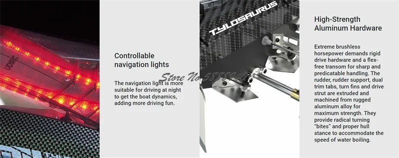 70KM/H Brushless Motor Oversize Remote Control Speedboat 200M 120A Electrical Regulation Dazzling Light High Speed RC Boat Model