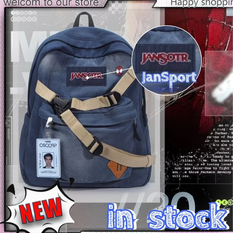 Image of Jansport neuer Rucksack Andrew Garfield The Amazing Spider-Man Peter Parker JS Denim Rucksack Vintage Tasche Casual Daypack