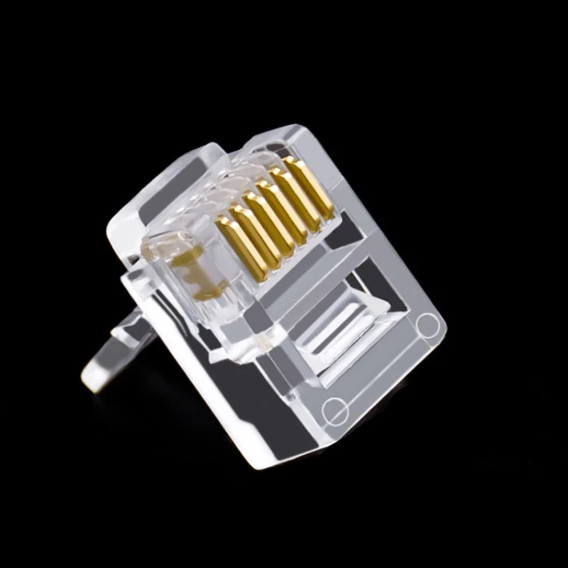 10/20/50PCS/lot RJ11 6P2C 6P4C 6P6C Telephone Internet Modular Plug Jack RJ11 Connector RJ-11 Crystal Heads Gold-Plated 6U