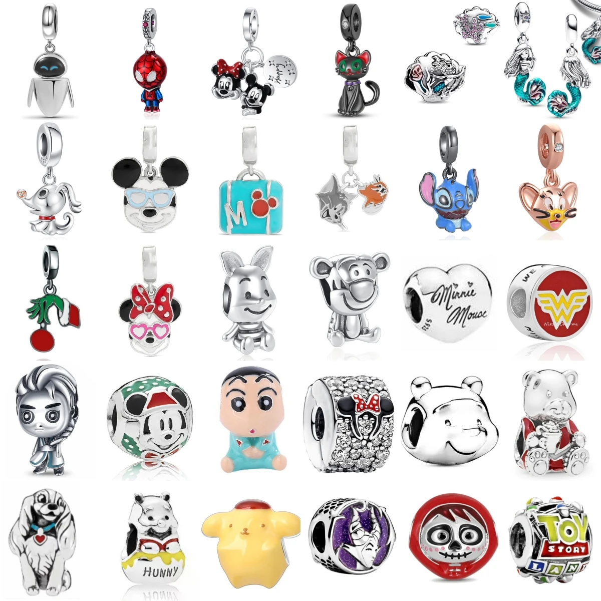 

Miniso Disney, серебро 925, Рождественский ужас, ночь, подвески в виде русалки, подходят для оригинальных браслетов, подвески «сделай сам», женские ювелирные аксессуары