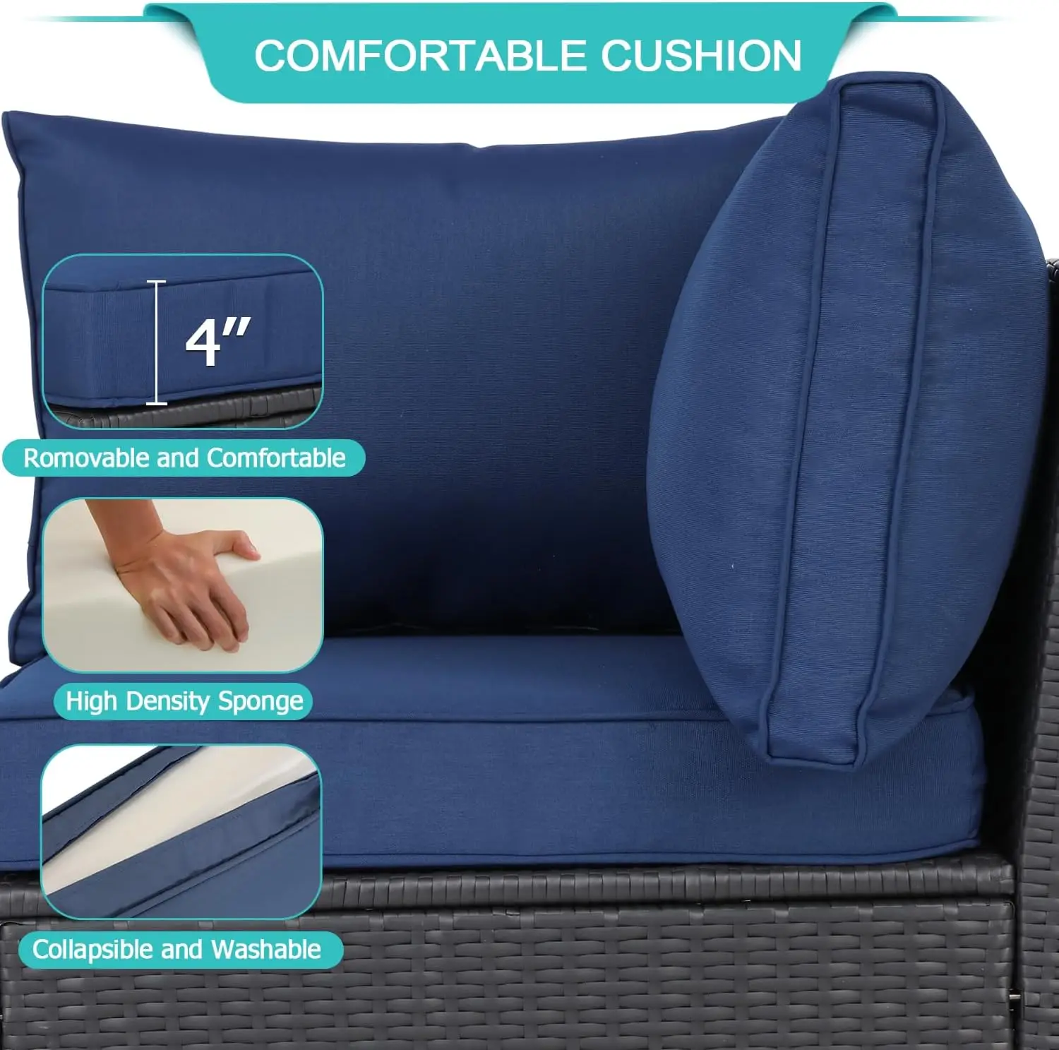 Gartenmöbel Terrassen möbel Sets Gesprächs sets Schnitt Couch Korb weide Rattan Balkon Möbel für Rasen, Garten, Veranda