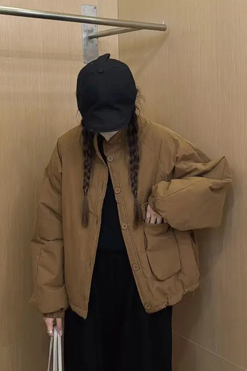 

2025 Autumn/Winter New Casual Loose Slim Jacket for Women, Adult Designer Short Cotton-Padded Warm Coat