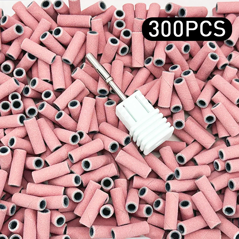 

300PCS 3MM Sanding Bands With 1PC Mandrel for Nail Drill #180 #240 Grit Nail Sanding Band Bulk for Salons Manicure