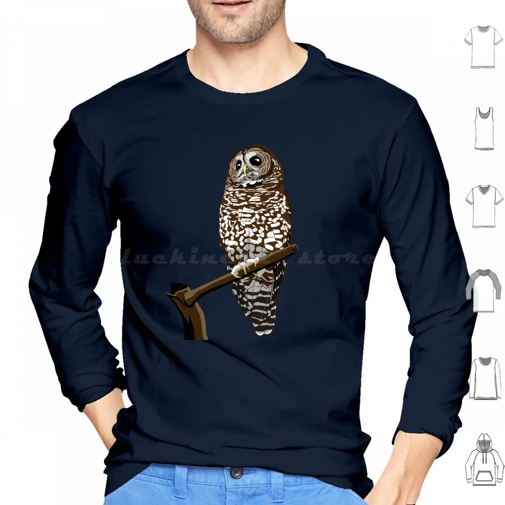 Spotted Owl Hoodie cotton Long Sleeve Bird Animal Nature Science Raptor Owl