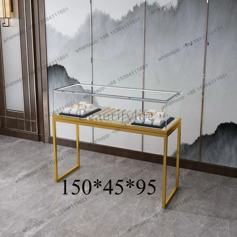 Custom. Light Luxury Jewelry Showcase Accessories Jewellery Boutique Glass Transparent Counter Jade Watch Display