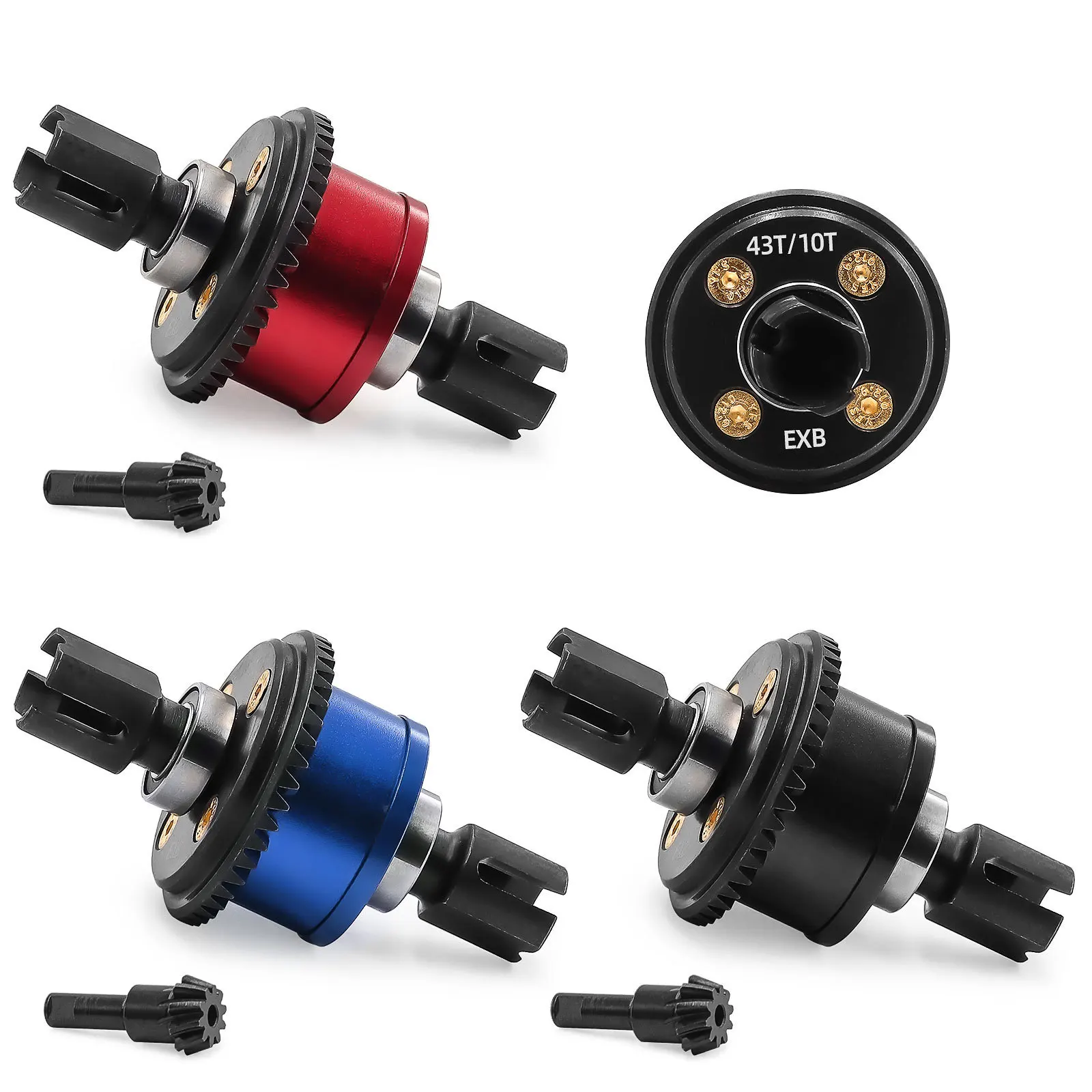Przedni Tylny Mechanizm Różnicowy 43T 10T do 1/8 KRATON 1/7 BIGROCK EXB ARA310990 Samochód RC Metalowe Części Zamienne do Tuningu