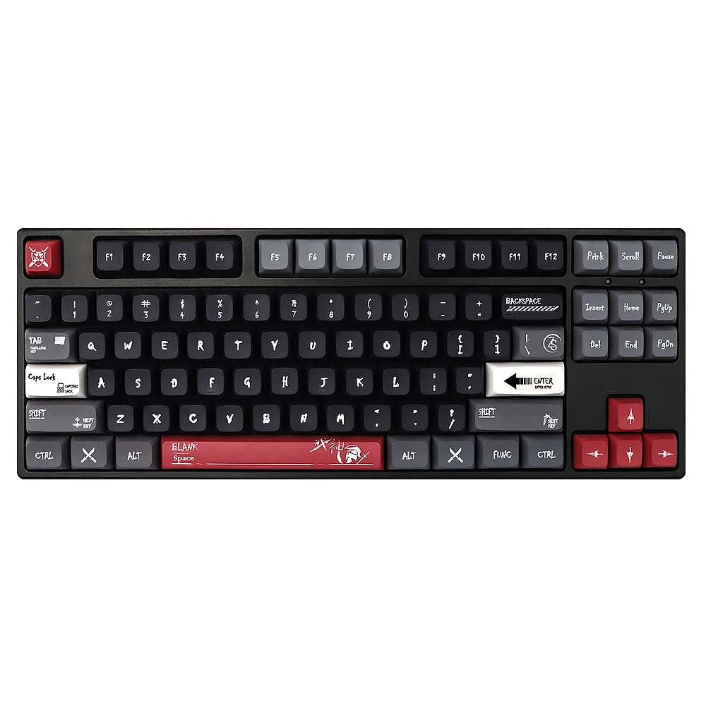 GMK-KEY God of War Keycap PBT XDA Dye Sublimation Keycaps For RK61/gk61/GK64/68/84/980/GMMK PRO Keyboard Cap 7u Split Spacebar