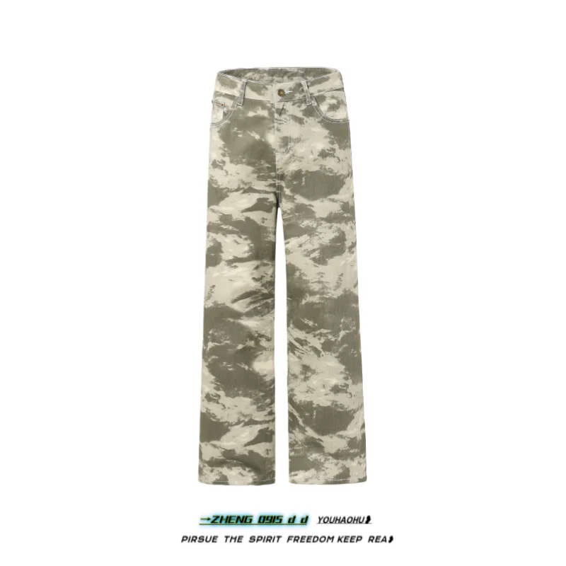 

Камуфляжные брюки Street Sle, женские свободные прямые широкие брюки, модные брендовые повседневные брюки для мужчин и женщин