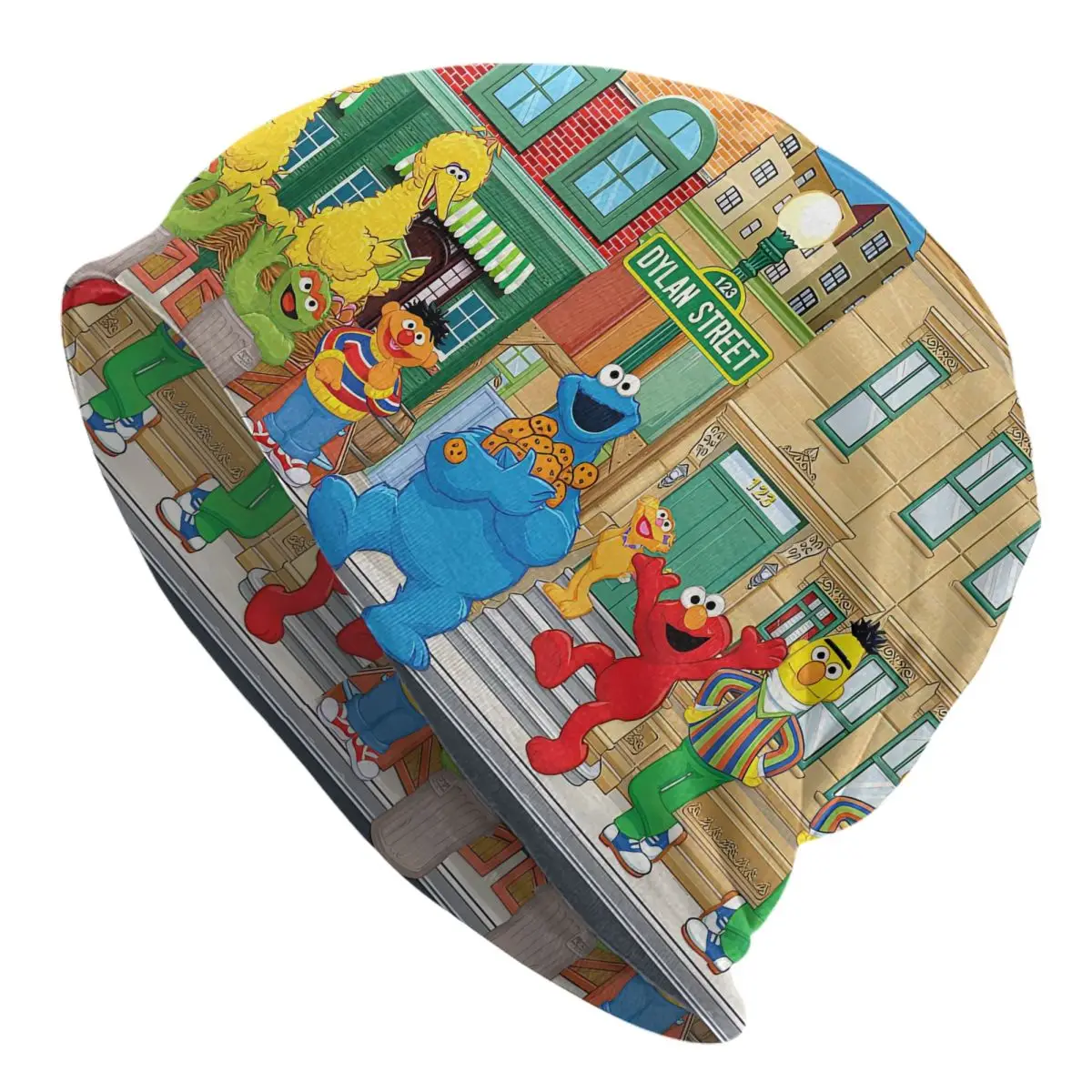 Sesame Street Cartoon Bonnet Hat Autumn Winter Ski Skullies Beanies Hats Elmo Friends for Men Women Warm Dual-use Cap