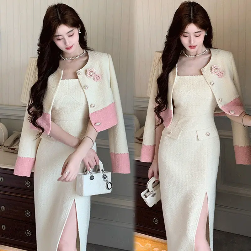 High End Fashion Slimming Set for Women's Spring and Autumn New Korean Version High-end and Elegant Women's Two-piece Set