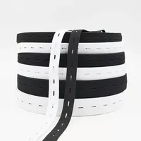 Elastic Bands 15/20/25/30MM White Black Nylon Highest with Hole Elastic Webbing DIY Craft Sewing Garment Trousers Accessories