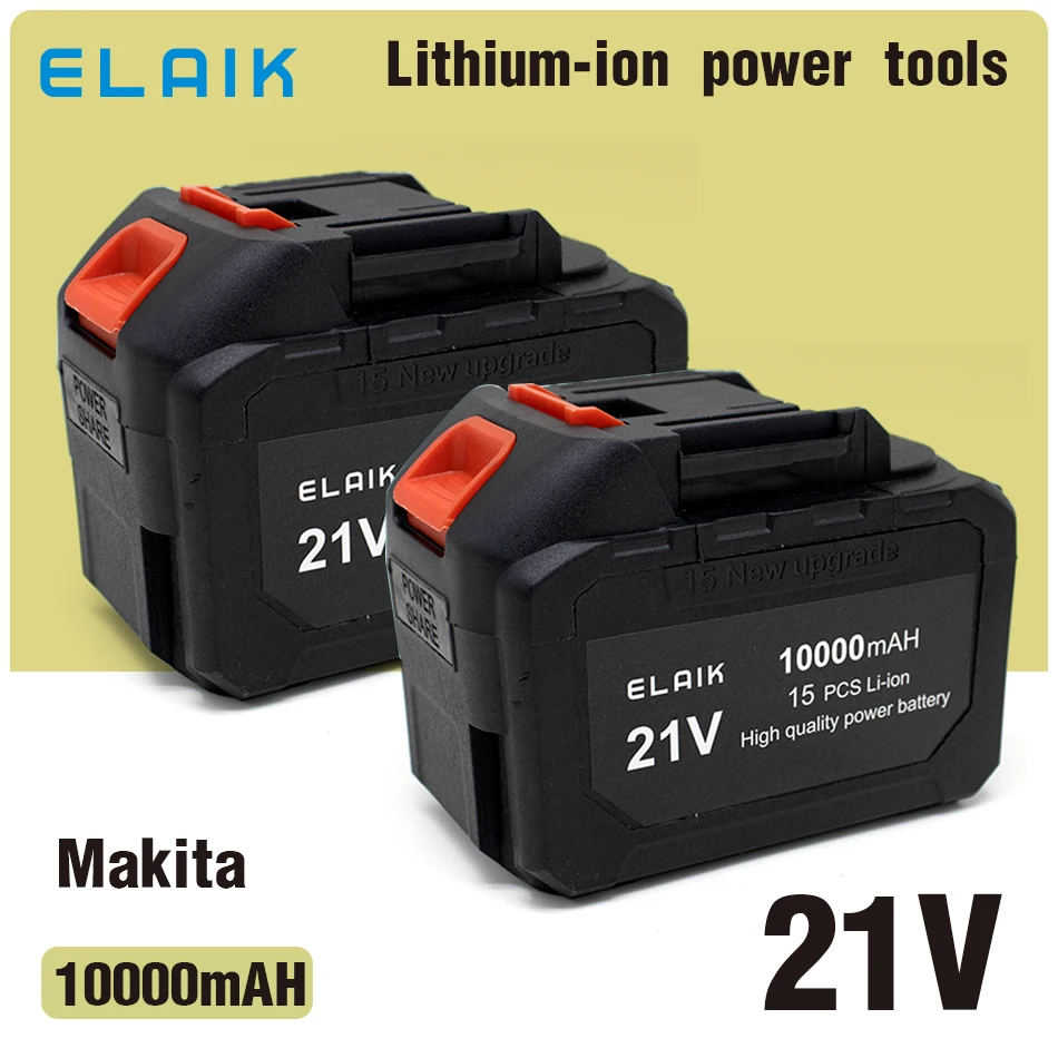 2pcs/lot 21v 6ah Rechargeable Lithium Ion Battery High Capacity Cordless Electric Power Tool Battery Suitable Makita  Power Tool